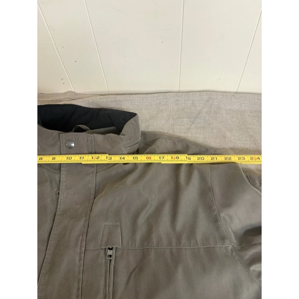 Michael Kors Mens XL Field Jacket Olive Brown Quilted Lined Packable Hood